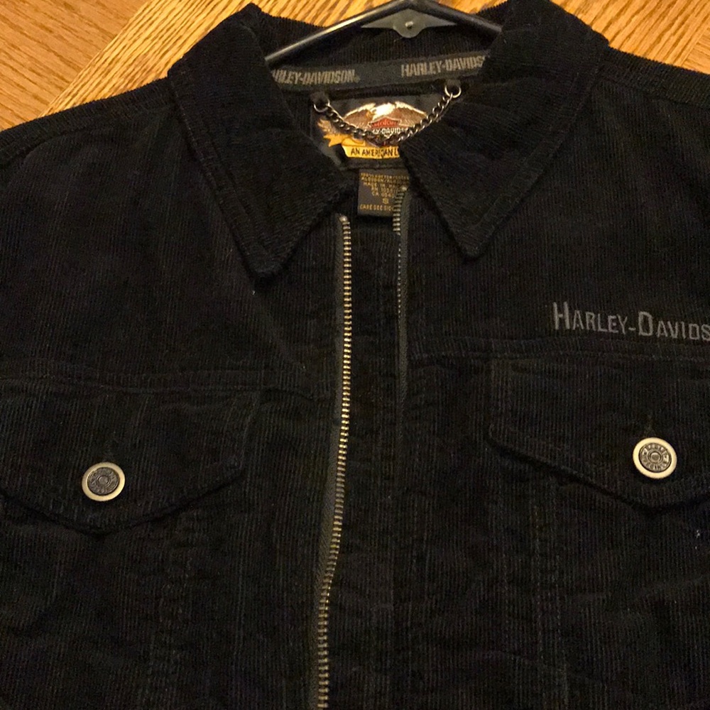 Black corduroy Harvey Davidson women’s jacket
